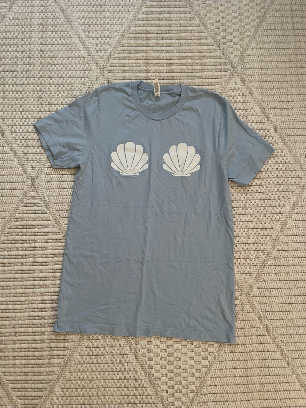 Light Blue Shell Mermaid Graphic Tee